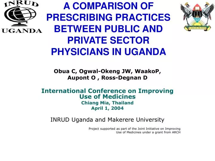 a comparison of prescribing practices between public and private sector physicians in uganda