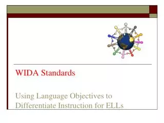 WIDA Standards Using Language Objectives to Differentiate Instruction for ELLs