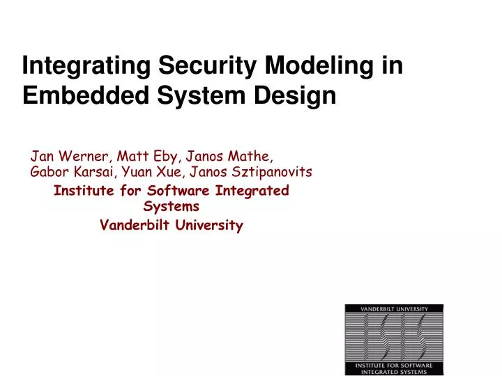 integrating security modeling in embedded system design