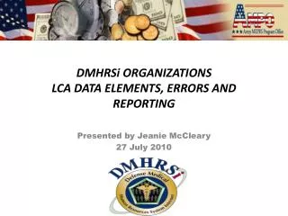 DMHRSi ORGANIZATIONS LCA DATA ELEMENTS, ERRORS AND REPORTING