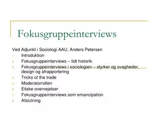 fokusgruppeinterviews