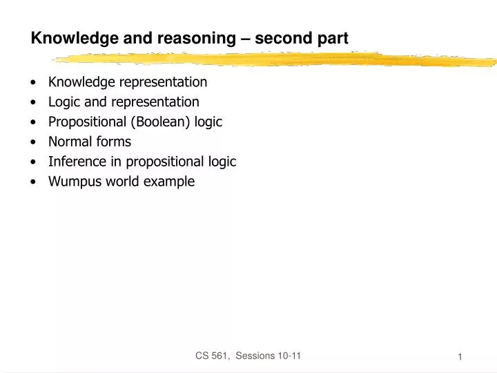 knowledge and reasoning second part