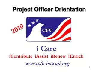 Project Officer Orientation