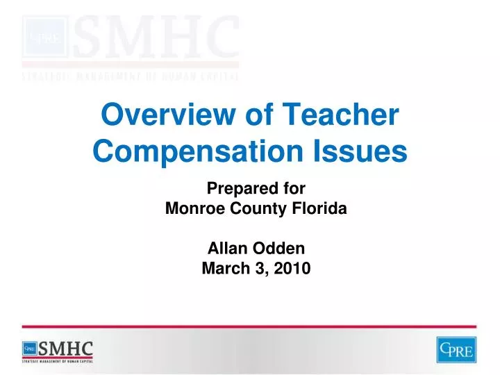 overview of teacher compensation issues