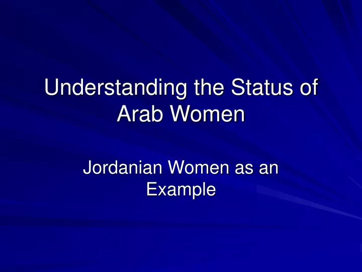 understanding the status of arab women