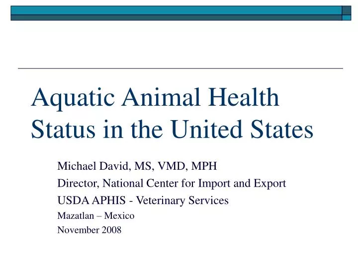 aquatic animal health status in the united states