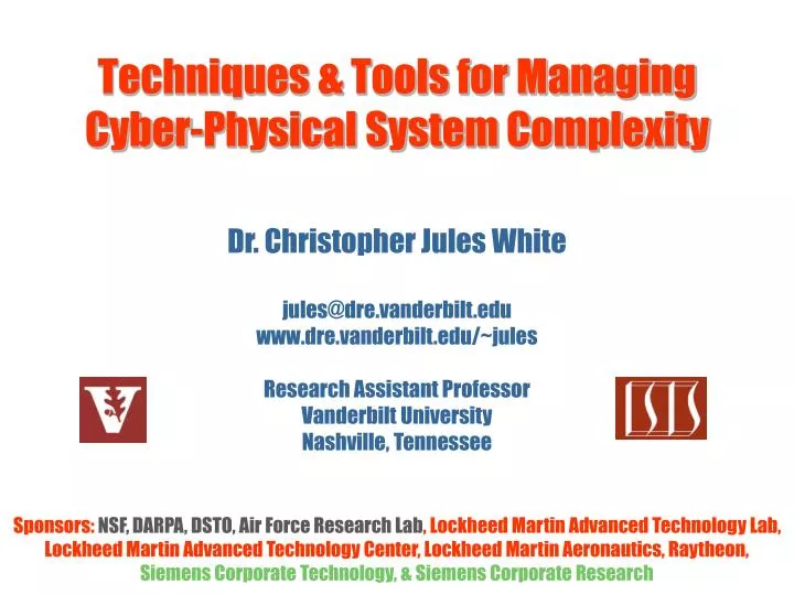 techniques tools for managing cyber physical system complexity