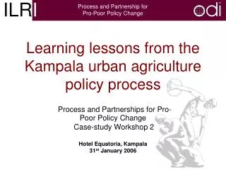Learning lessons from the Kampala urban agriculture policy process