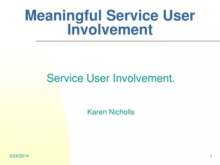 meaningful service user involvement