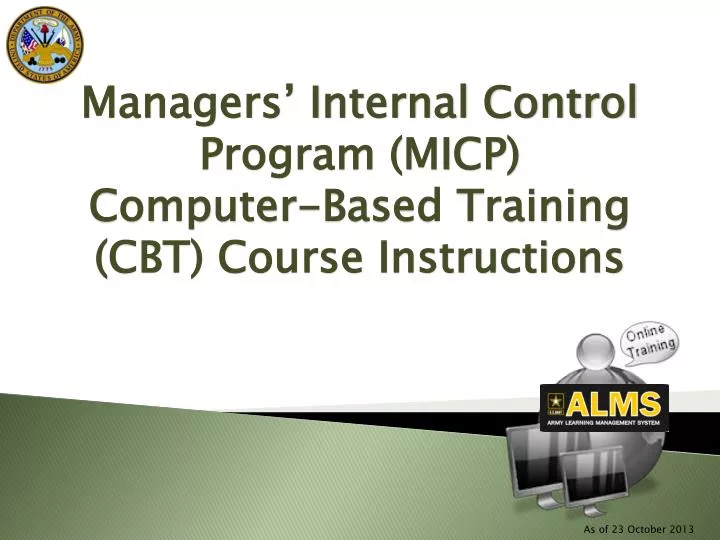 managers internal control program micp computer based training cbt course instructions