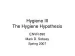 Hygiene III The Hygiene Hypothesis - slide 1