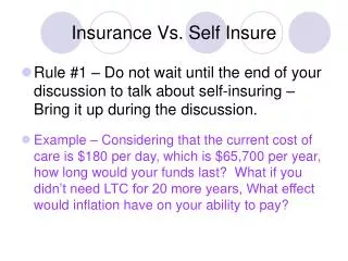 Insurance Vs. Self Insure