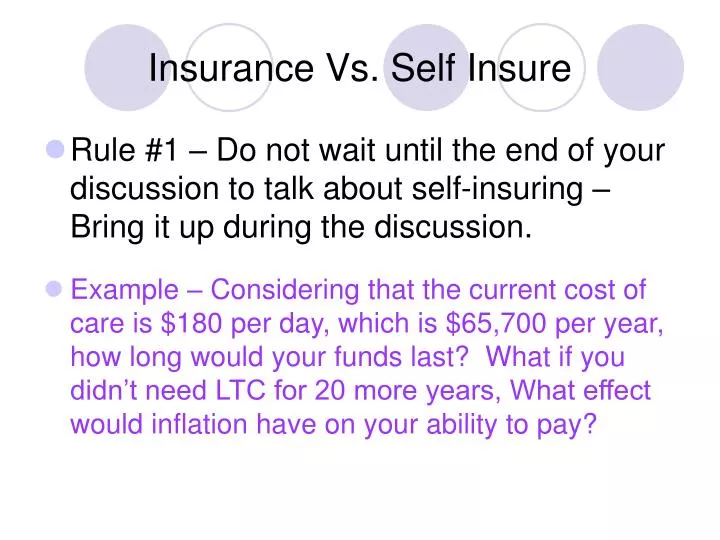insurance vs self insure