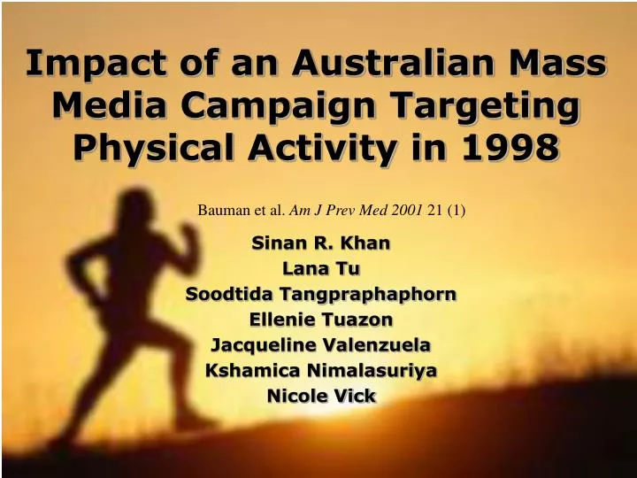 impact of an australian mass media campaign targeting physical activity in 1998