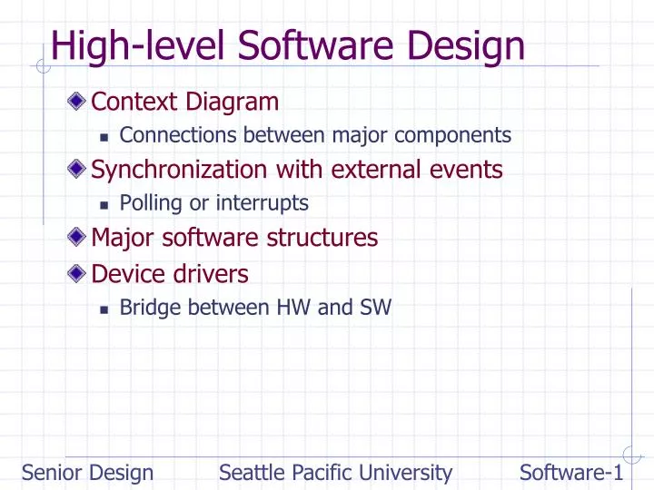 high level software design