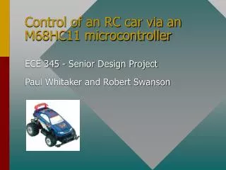 Control of an RC car via an M68HC11 microcontroller