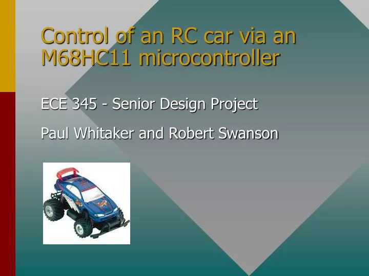 control of an rc car via an m68hc11 microcontroller