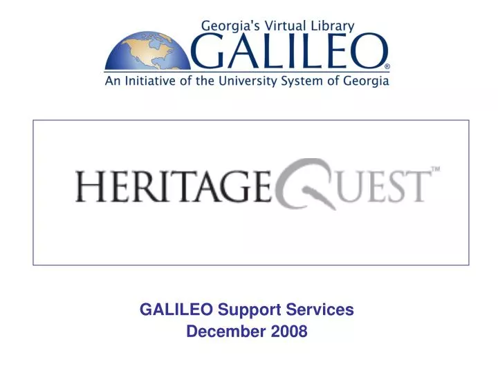 galileo support services december 2008