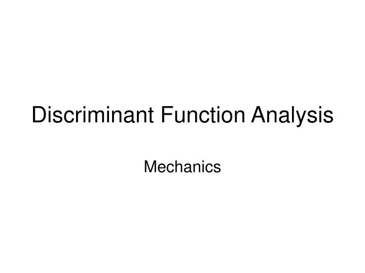 discriminant function analysis
