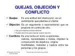 QUEJAS, OBJECIÓN Y CONFLICTO - slide 1