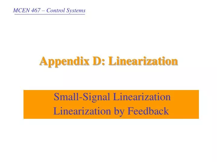 appendix d linearization