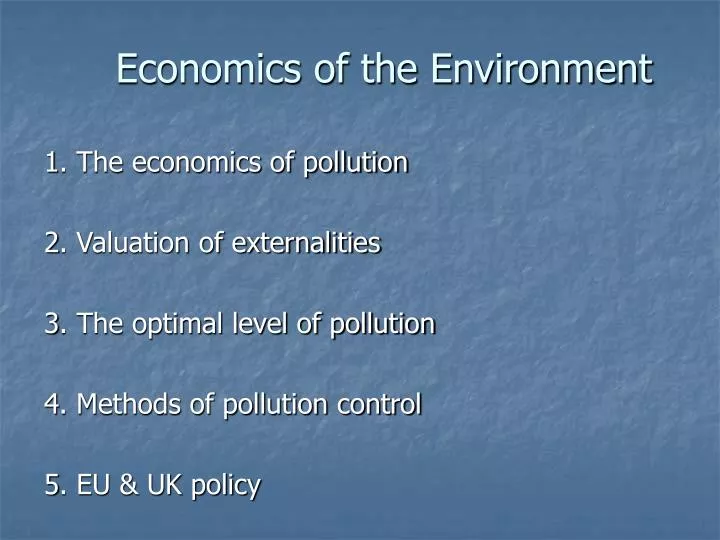 economics of the environment