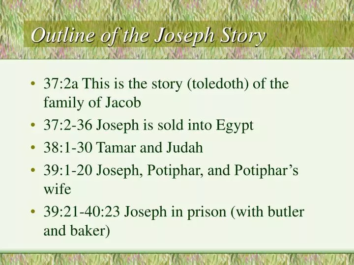 outline of the joseph story