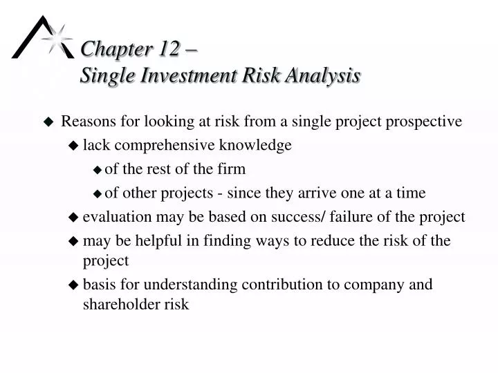 chapter 12 single investment risk analysis