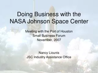 Doing Business with the NASA Johnson Space Center