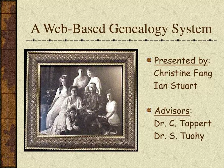 a web based genealogy system