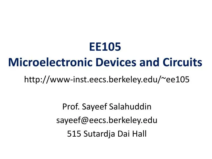 ee105 microelectronic devices and circuits