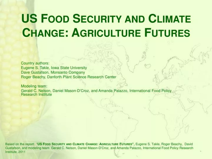 us food security and climate change agriculture futures