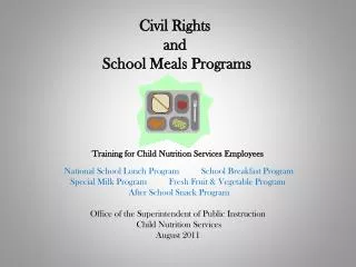 Civil Rights and School Meals Programs