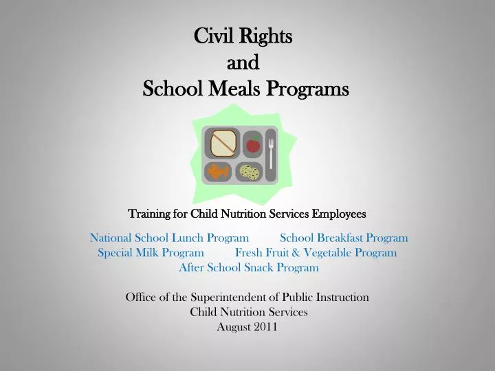 civil rights and school meals programs