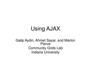Using AJAX