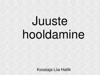 koostaja liia hallik