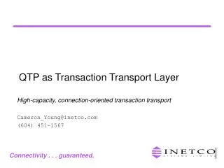 QTP as Transaction Transport Layer