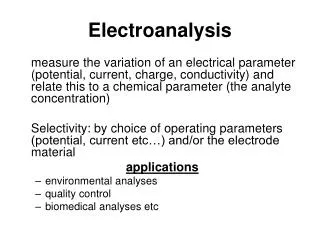 Electroanalysis