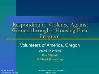 Responding to Violence Against Women through a Housing First Program