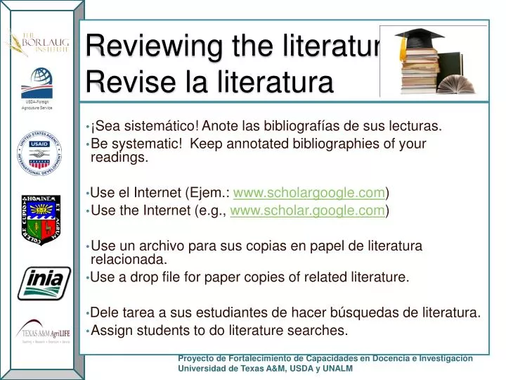 reviewing the literature revise la literatura
