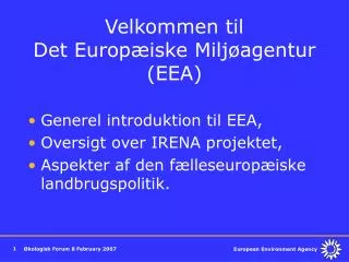Velkommen til Det Europæiske Miljøagentur (EEA)