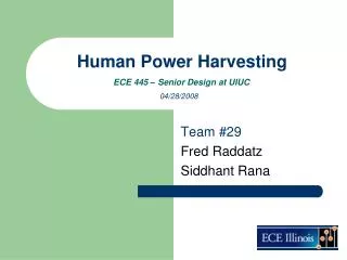 Human Power Harvesting