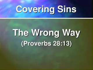 Covering Sins