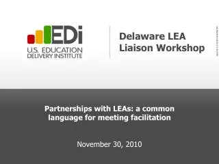 Delaware LEA Liaison Workshop