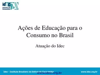Ações de Educação para o Consumo no Brasil