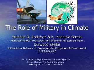The Role of Military in Climate