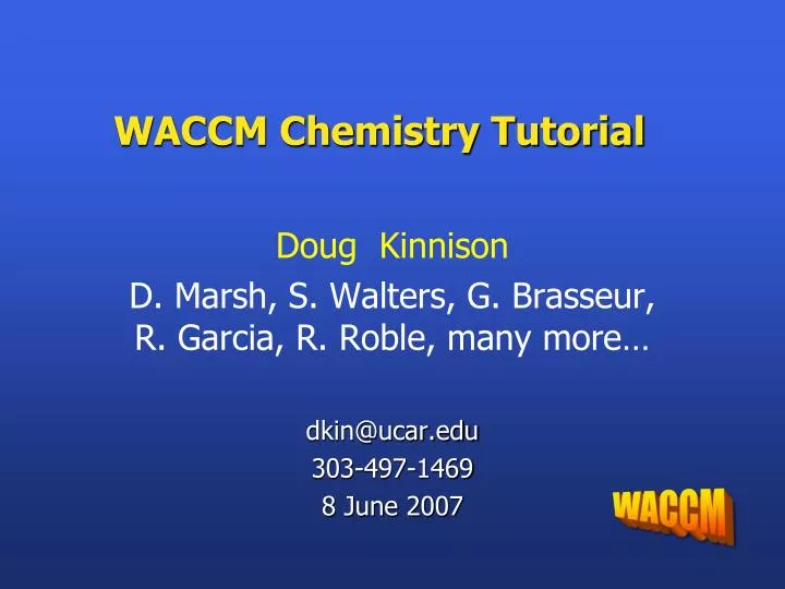 waccm chemistry tutorial