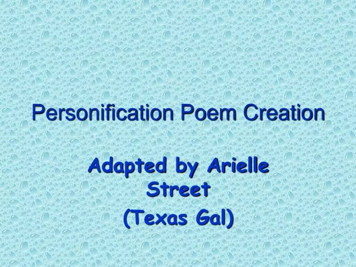 personification poem creation