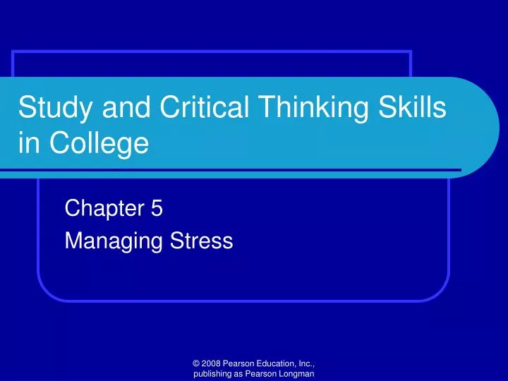 study and critical thinking skills in college
