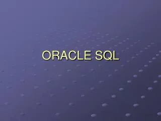 ORACLE SQL